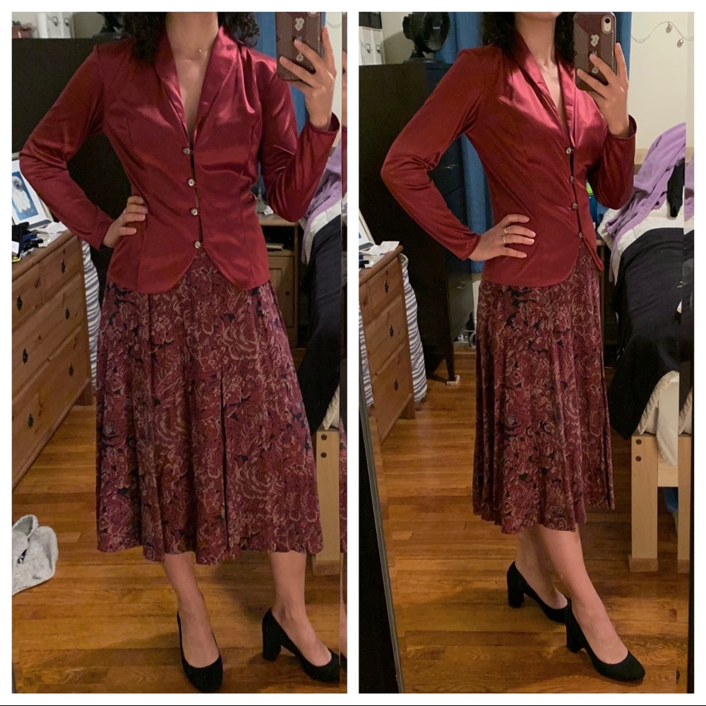 Vintage Cranberry Red Blouse